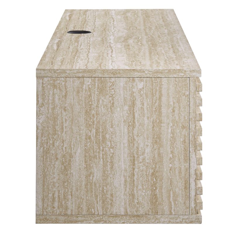 Modway Render Faux Travertine 71 Inch Floating TV Stand in Travertine image number 5