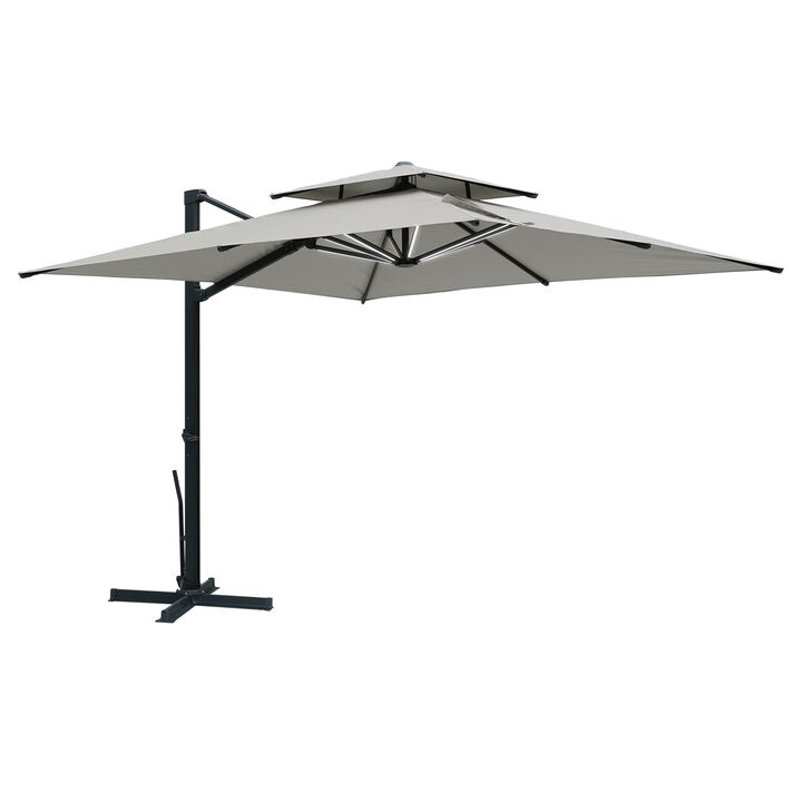 Cantilever Patio Umbrella 10FT Large Outdoor Umbrella Square Outdoor Table Umbrella