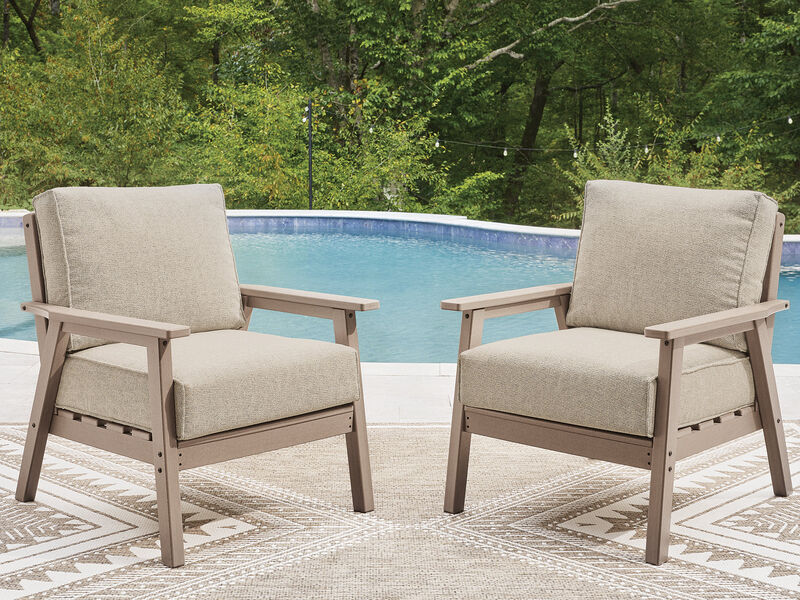 Cliffs Beach Outdoor Lounge Chair with Cushion (Set of 2) image number 1