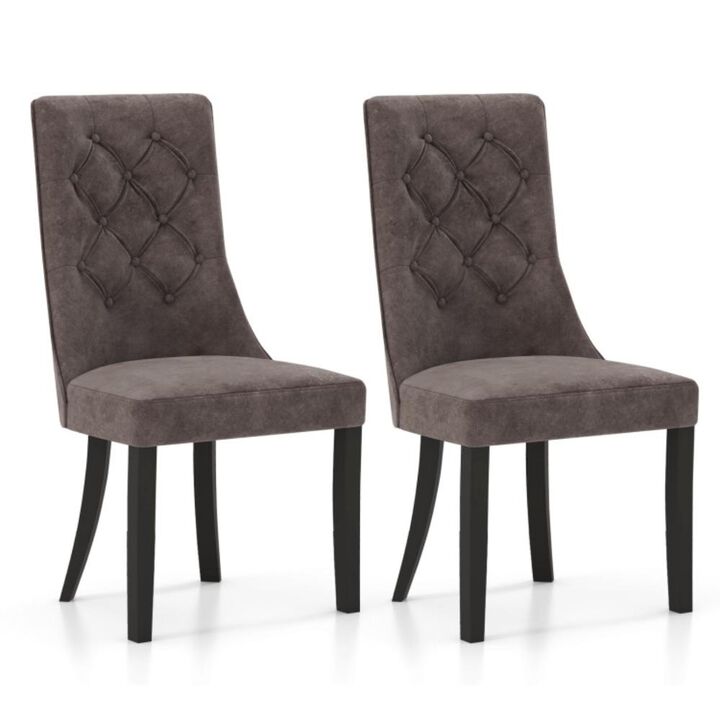 Hivvago Tufted Dining Chairs Set of 2 with High Backrest and Padded Seat