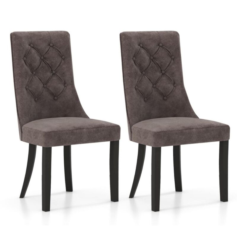Hivvago Tufted Dining Chairs Set of 2 with High Backrest and Padded Seat