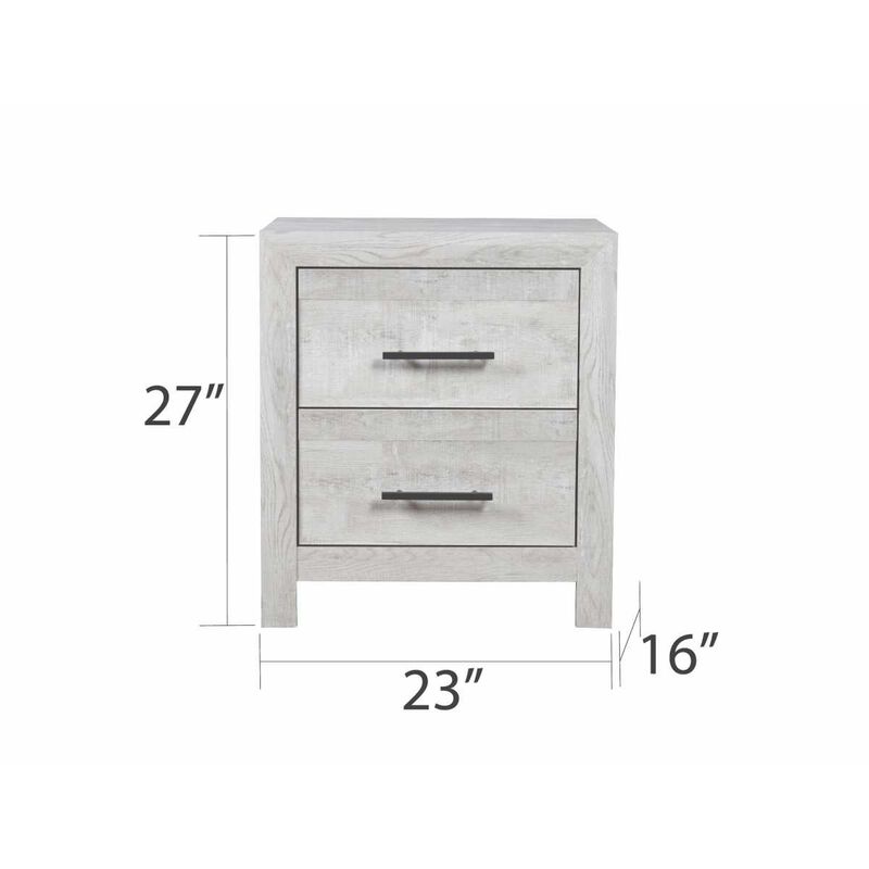 Denver Modern Style 2Drawer Nightstand Made with Wood in Gray