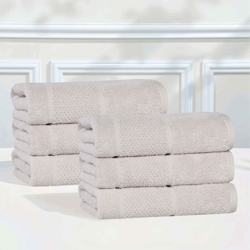6 Piece Hand Towel Set in Viscose Cotton Blend with Textured Design image number 1