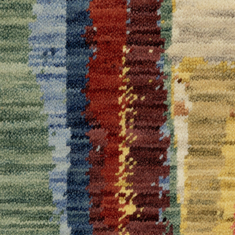 HomeRoots Abstract Area Rug With Fringe image number 3