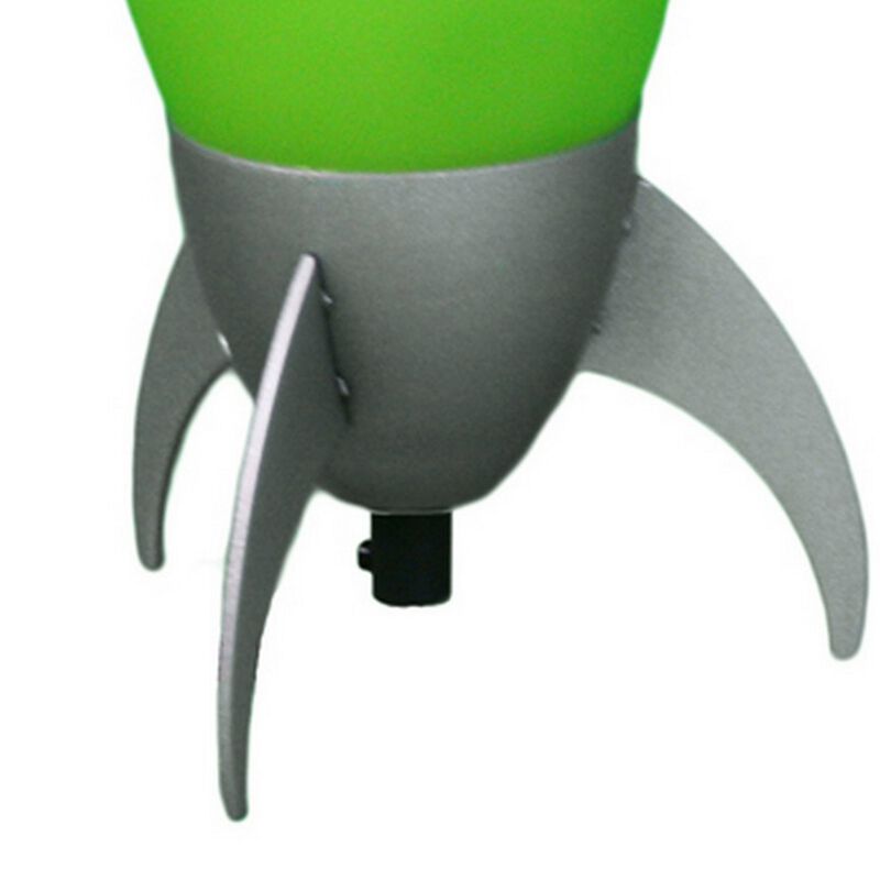 Kid Table Lamp with Rocket Design Silhouette, Green-Benzara