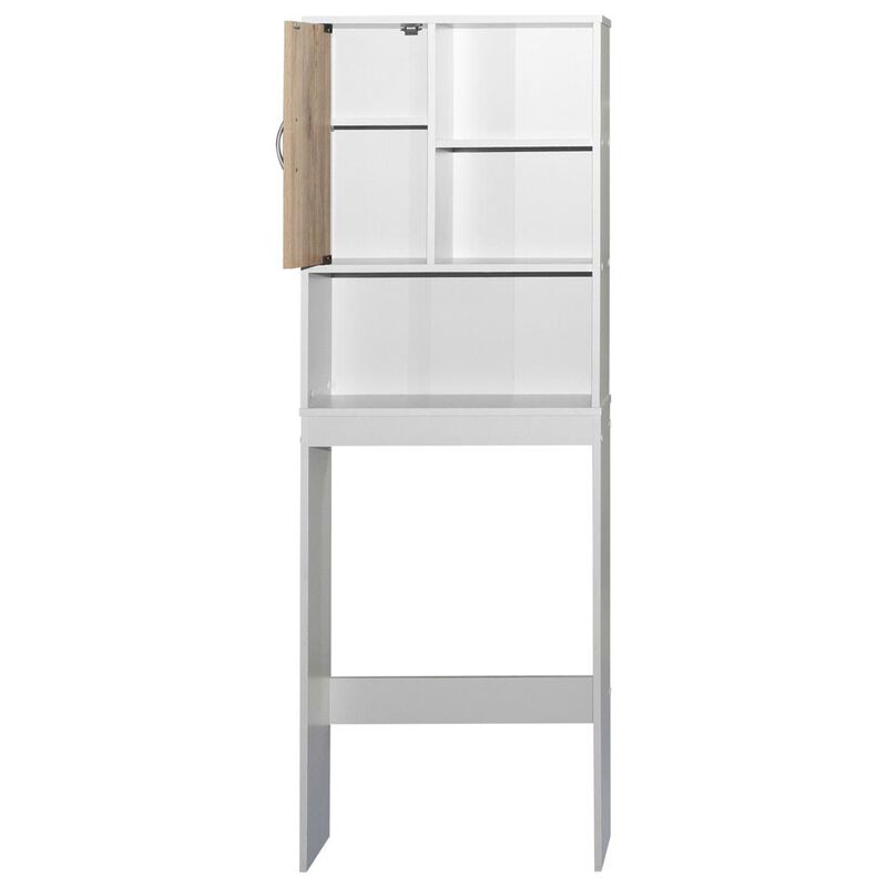 Better Home Products Ace Over-the-Toilet Storage Organizer in Natural Oak & Dark Gray