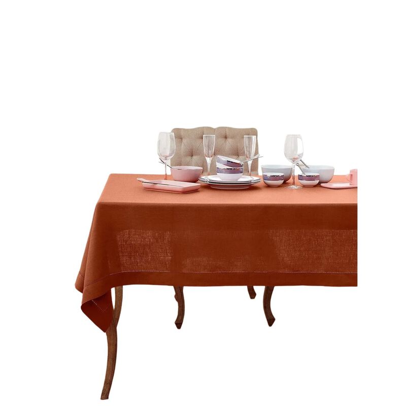 Solino Home 100% Pure Linen Tablecloth - Classic Hemstitch