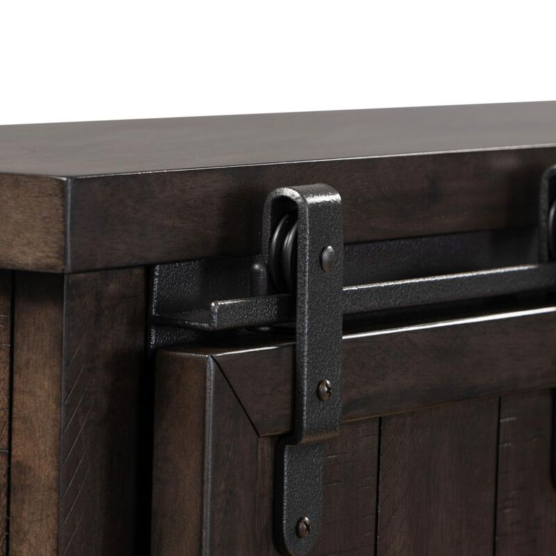 Liberty Furniture Thornwood Hills Queen Bookcase Bed in Rock Beaten Brown w/ Saw Cuts image number 5