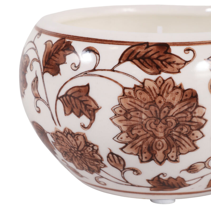 4" 7.5 Oz Neroli Basil Chinoiserie Candle, Brown/w image number 5