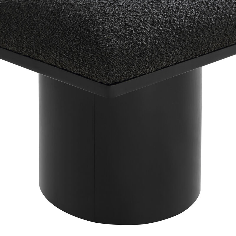 Meridian Furniture Pavilion Black Boucle Fabric Bench