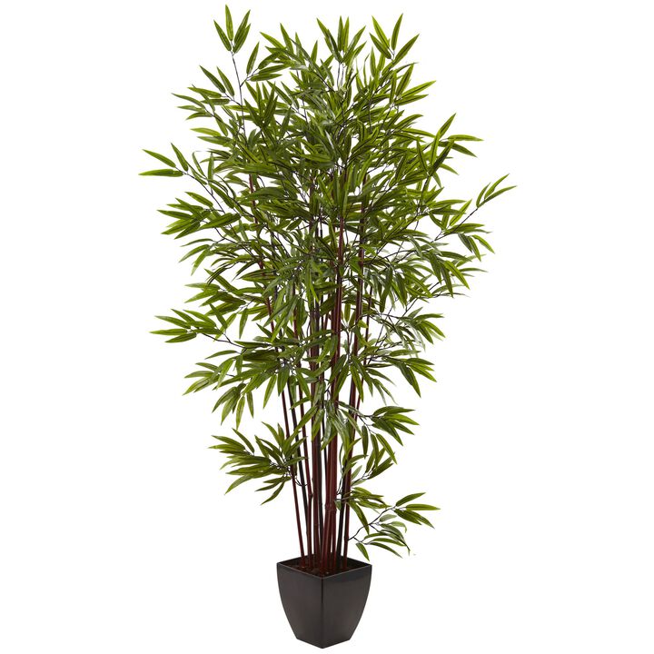 Hivvago 6 Feet Bamboo Silk Tree w/Planter