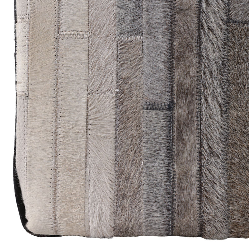 Hair On Hide Patchwork Ottoman image number 4