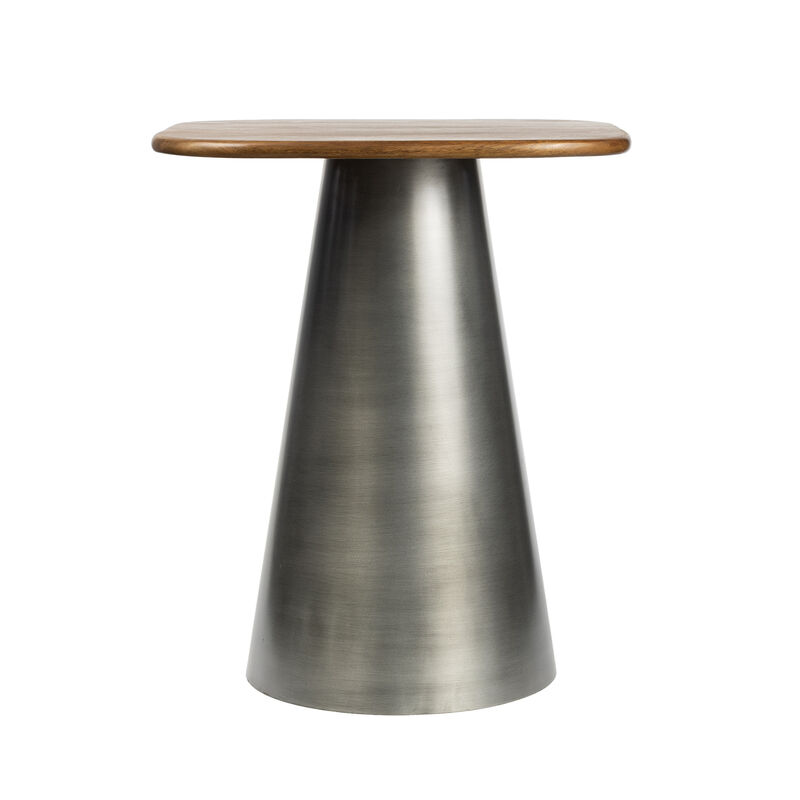 Skye 18" Modern Rustic Square Wood/Metal Accent Table