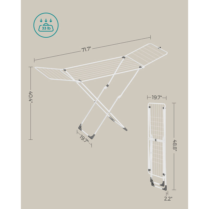 Foldable Clothes Drying Rack Adjustable and Space-Saving Design