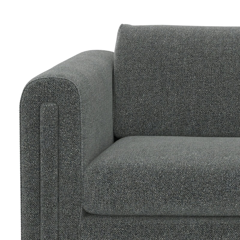 Jones 84 inch Wide Contemporary Sofa in Dark Grey Tightly Woven Performance Fabric