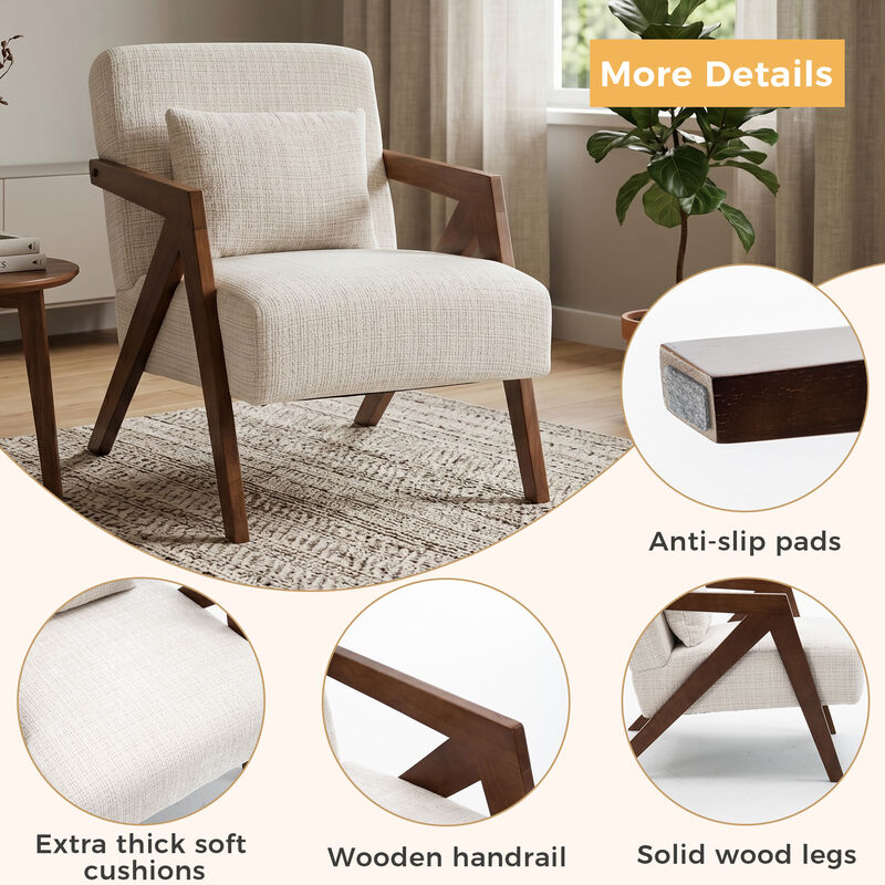 Dexnur Mid-Century Modern Accent Chair image number 3