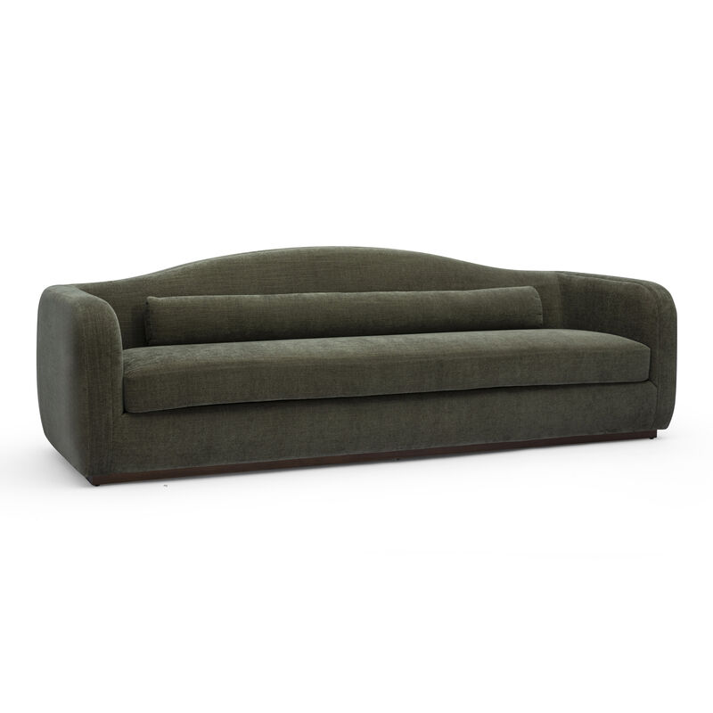 Camille Green Performance Linen Chenille Sofa image number 0