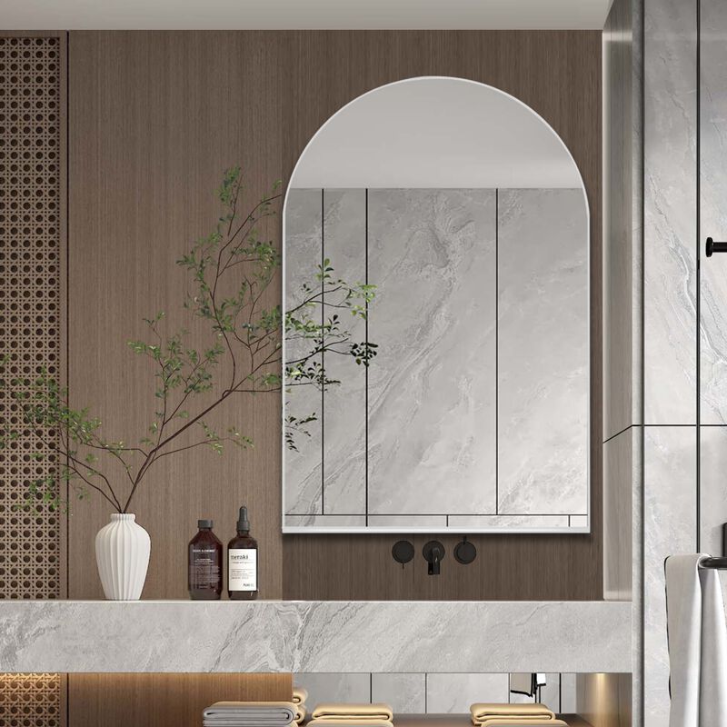 ELEMENT ACE Arched Recessed Medicine Cabinet with Mirror and Adjustable Shelves for Modern Bathroom Storage Solutions image number 4