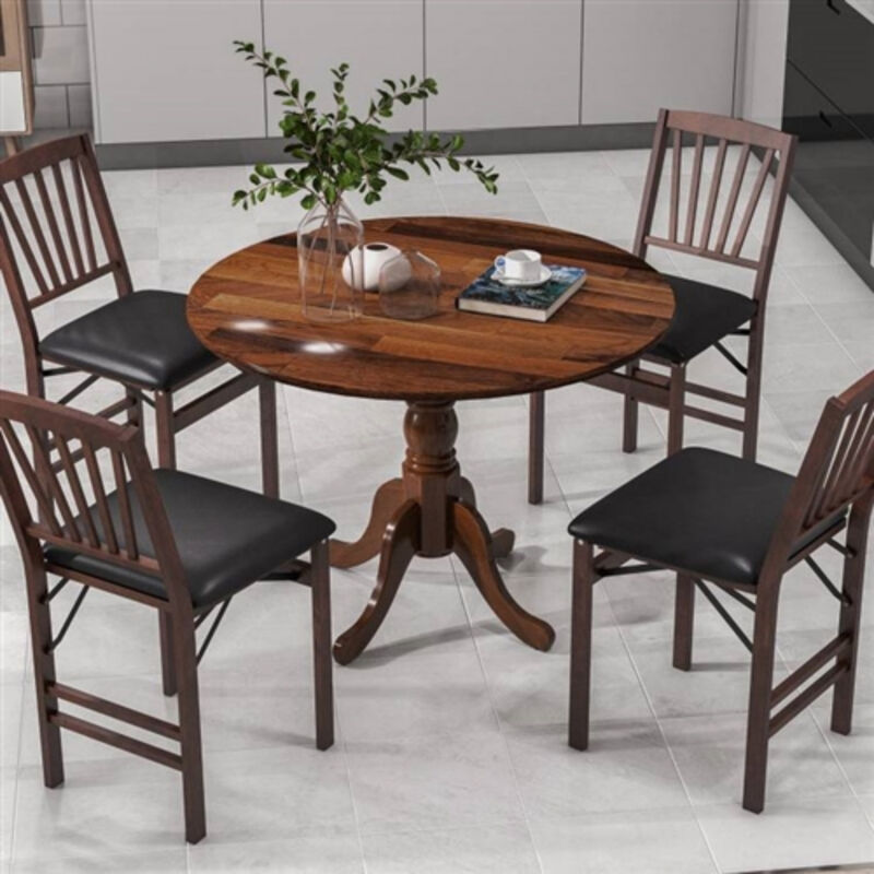 Round Solid Wood Dining Table for Farmhouse Kitchen or Dining Room