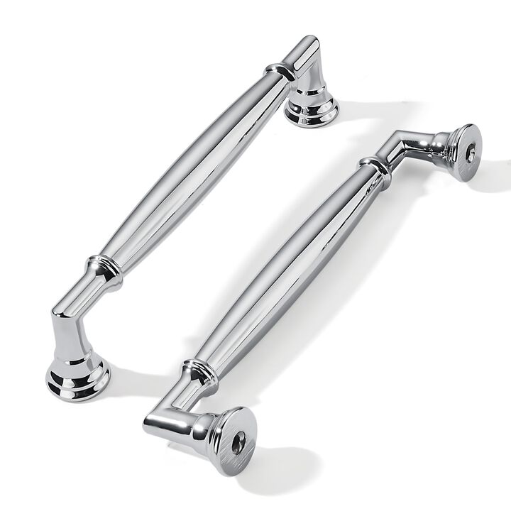 khtumeware 10 Pack 5 Inch(128mm) Polished Chrome Cabinet Pulls Heavy Duty Solid Cabinet Handles Kitchen Cabinet Hardware for Cup