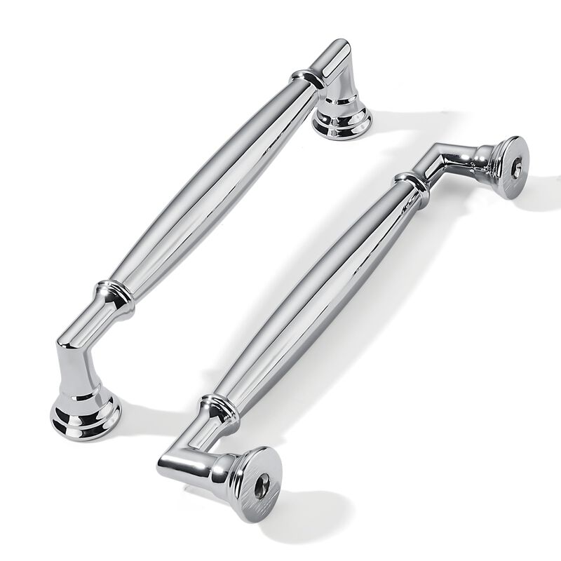 khtumeware 10 Pack 5 Inch(128mm) Polished Chrome Cabinet Pulls Heavy Duty Solid Cabinet Handles Kitchen Cabinet Hardware for Cup