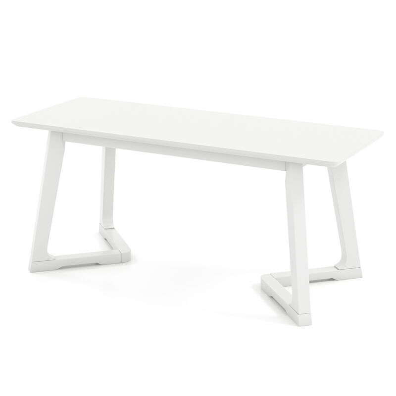 Modern Entryway Bench Long Dining Bench with Rubber Wood Legs