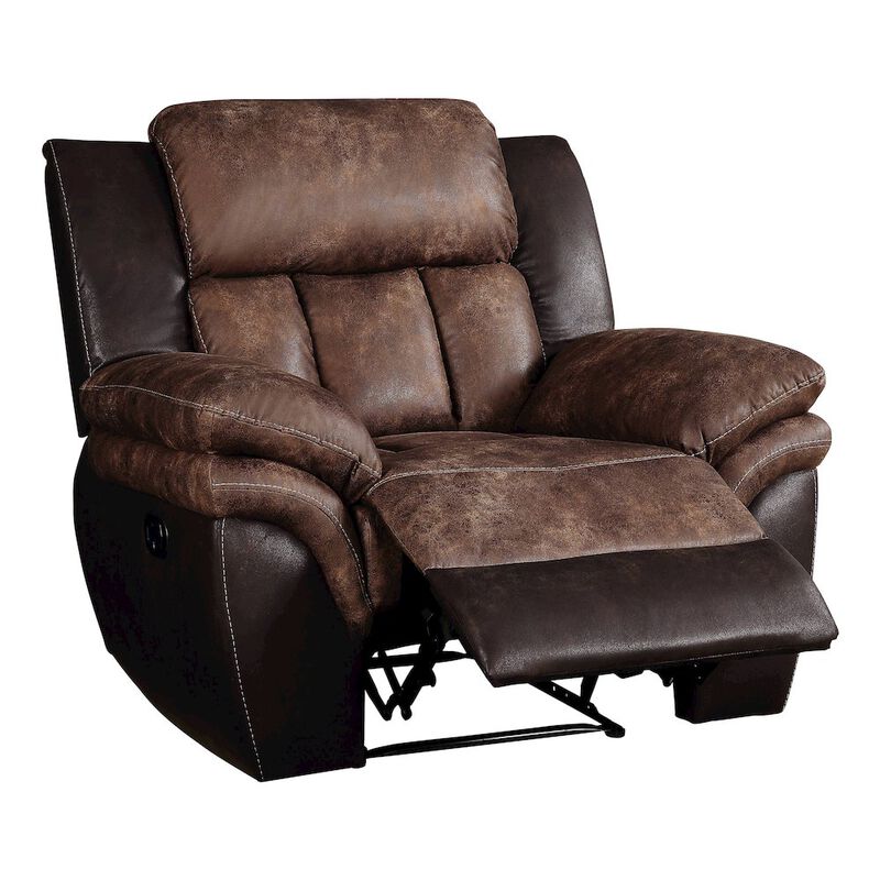 Plethoria Home Toffee And Espresso Motion Recliner with Metal Base