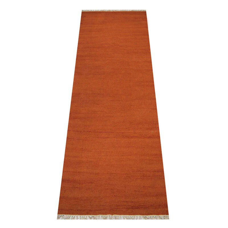 RUGSOTIC CARPETS HAND WOVEN FLAT WEAVE KILIM WOOL ECO-FRIENDLY AREA RUGS  - Runner Shape, Solid Plain Design, Low Pile Handmade Rugs for Living Room (D00111) image number 2