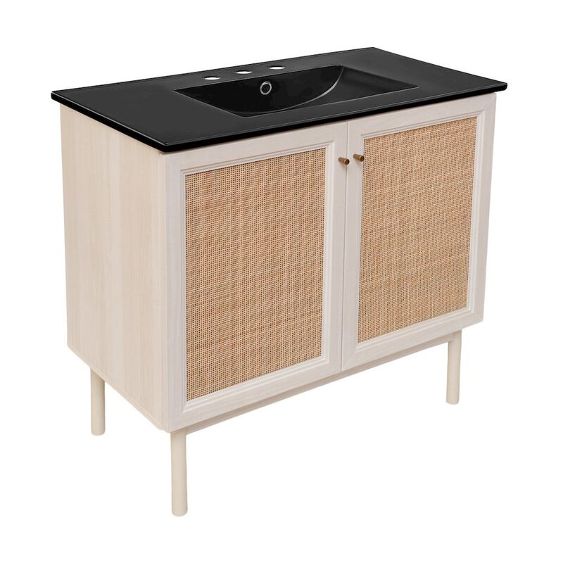 36" Freestanding Bathroom Vanity with 3-Hole Widespread Sink Top image number 1