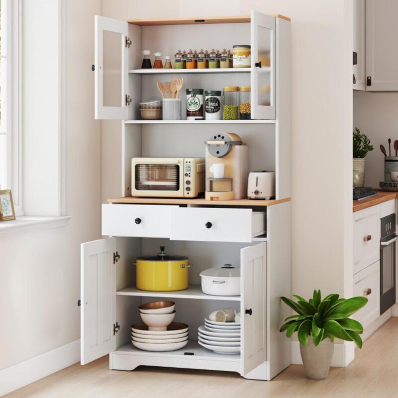 Hivvago Pantry Cabinet with 2 Removable Shelves