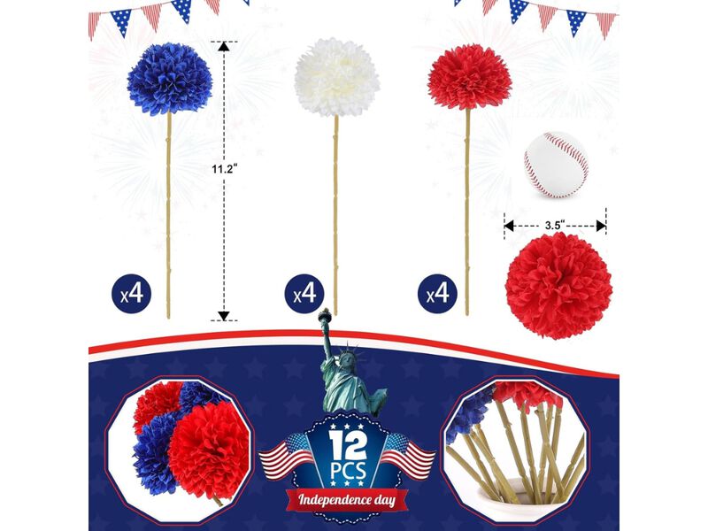 12 Piece White Artificial Chrysanthemum Flowers Wedding Centerpiece Decor image number 2