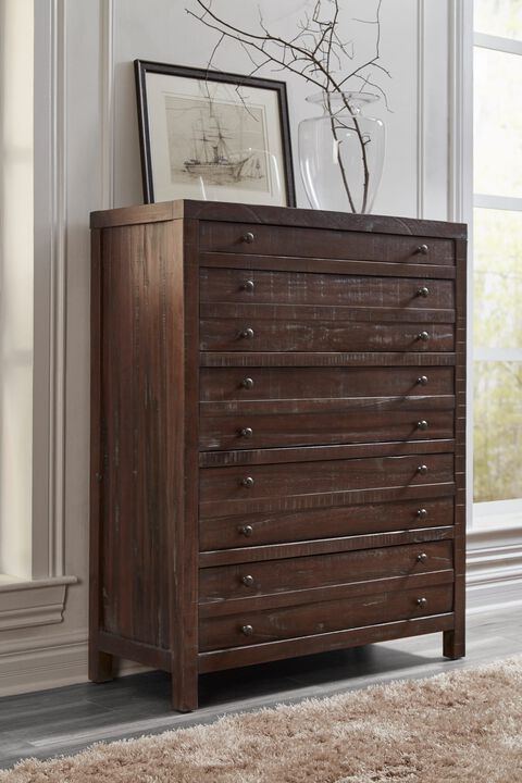 Townsend Five Drawer Solid Wood Chest in Java
