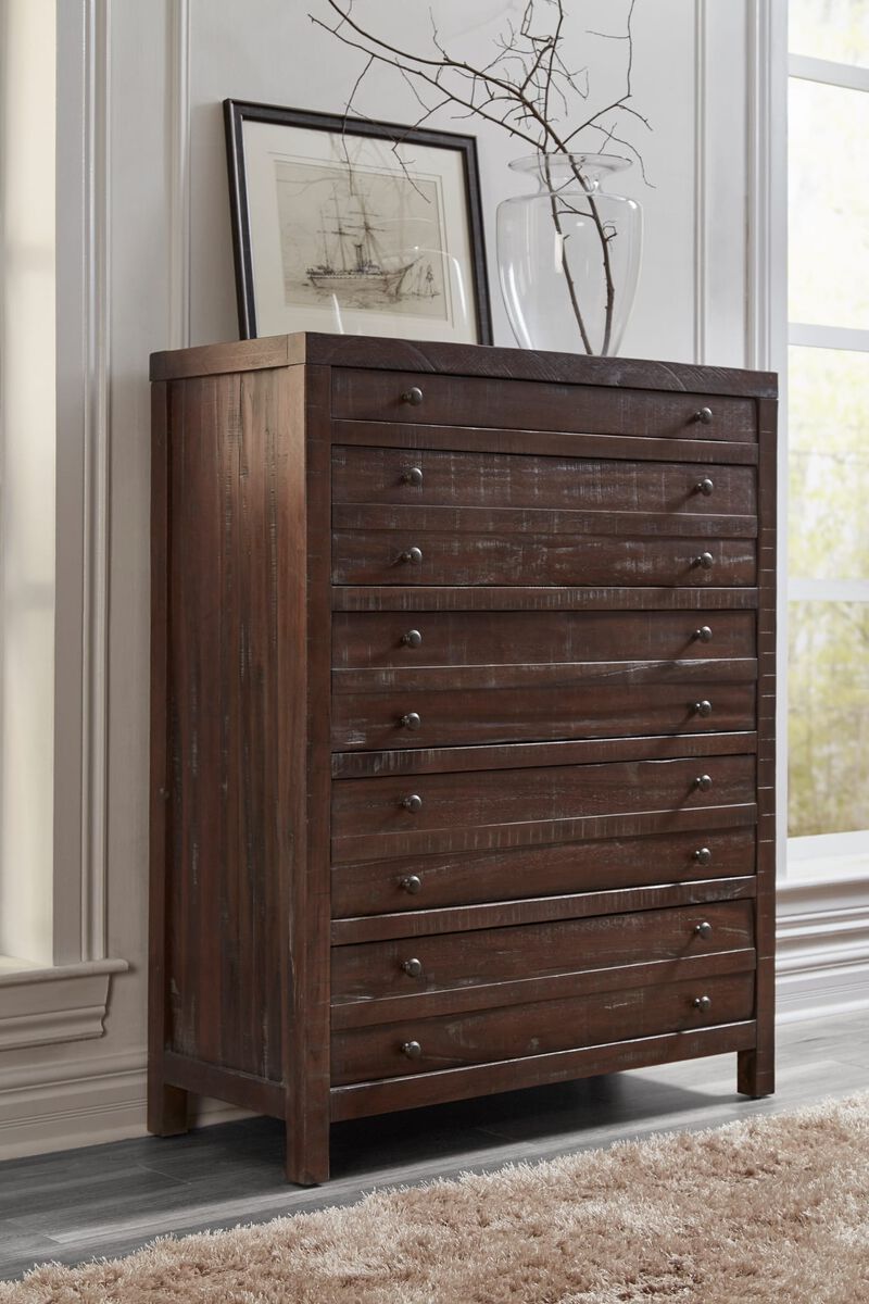 Townsend Five Drawer Solid Wood Chest in Java