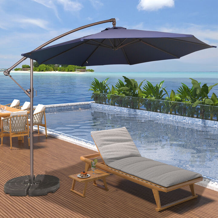 10-ft Outdoor Umbrella Crank Cantilever Patio Umbrella Without Base