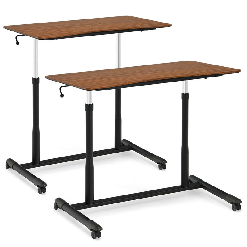 Height Adjustable Computer Desk Sit to Stand Rolling Notebook Table