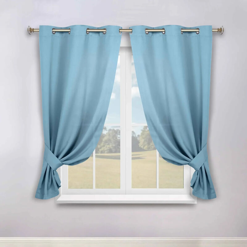 Set of 2 Classic Modern Room Darkening Blackout Curtains image number 1