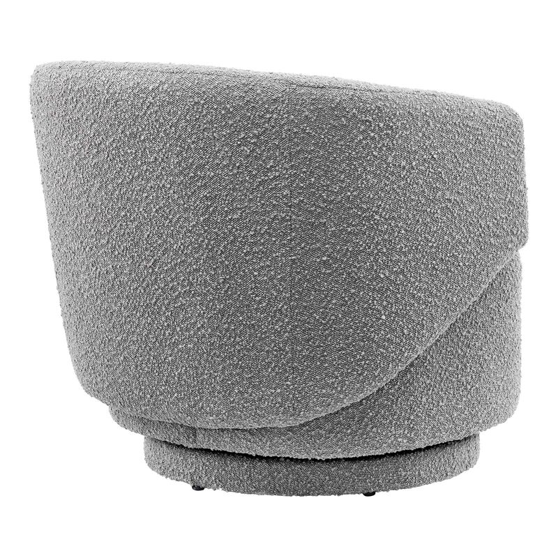 Celestia Boucle Fabric Fabric and Wood Swivel Chair image number 3