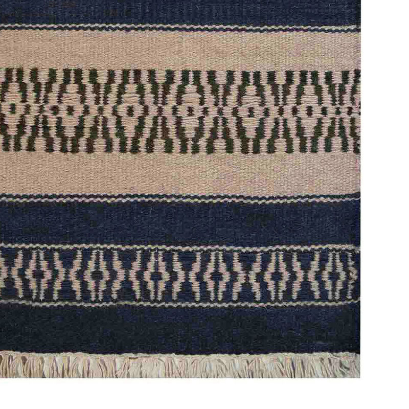RUGSOTIC CARPETS HAND WOVEN FLAT WEAVE KILIM WOOL ECO-FRIENDLY AREA RUGS  - Runner Shape, Contemporary Modern Design, Low Pile Handmade Rugs for Living Room (D00114) image number 3