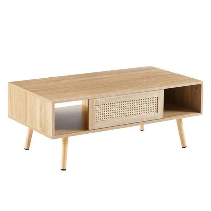 Coffee Table with Sliding Door Modern Storage Solution for a Stylish and Organized Living Room