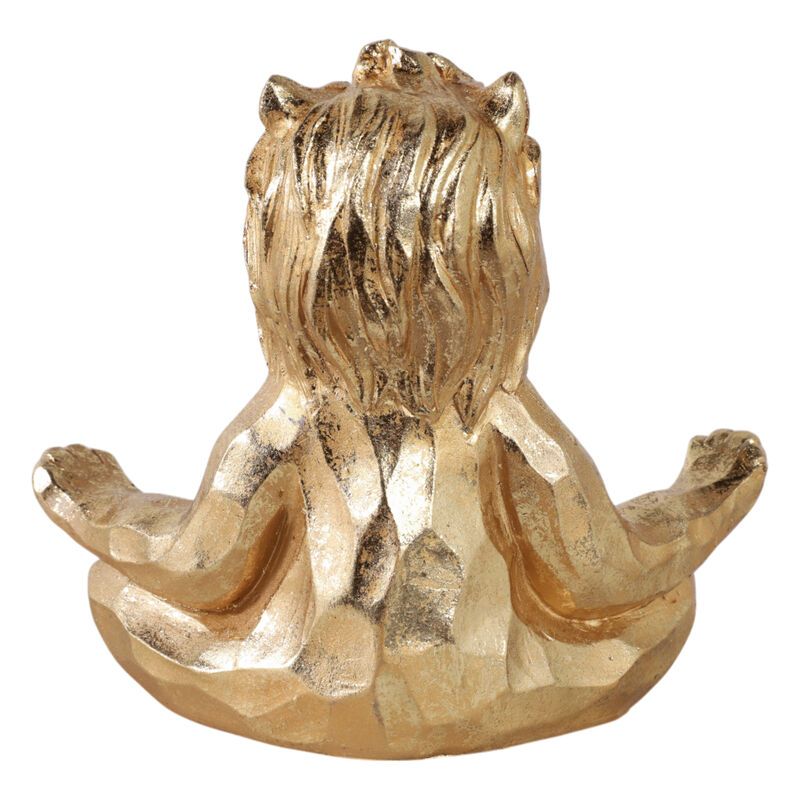 Resin 7" Yoga Lion, Gold image number 3