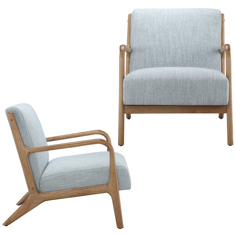 INK+IVY Novak Lounge Chair Set of 2 in Light Blue