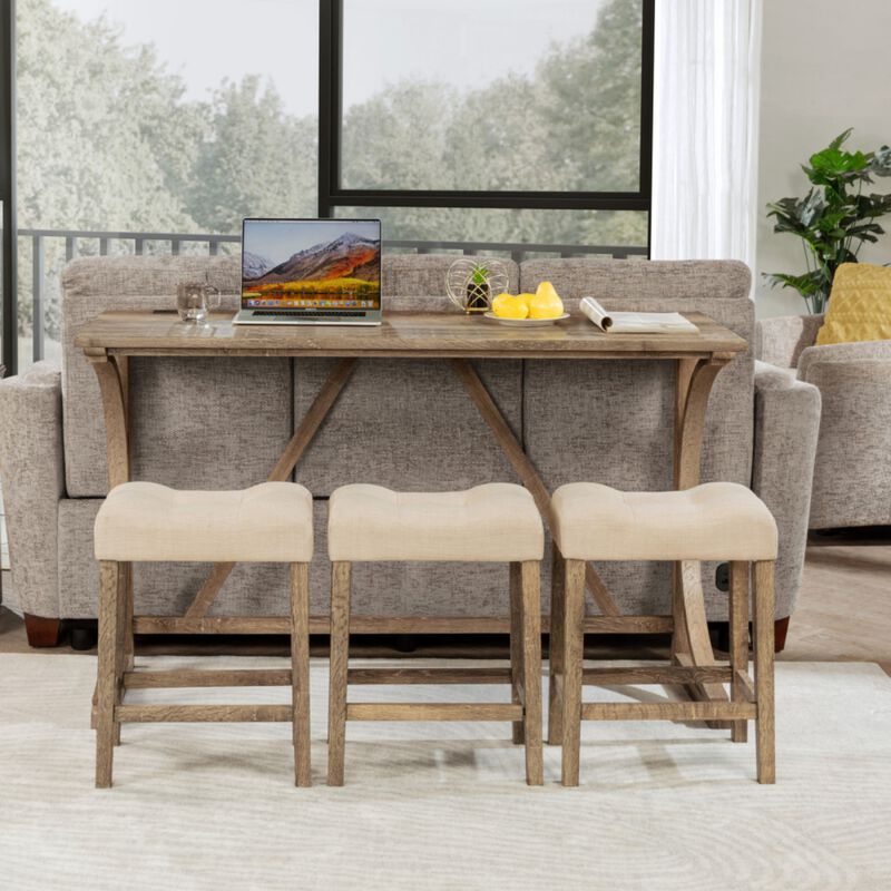 Bunkja Farmhouse Counter‑Height Bar Dining Set image number 2