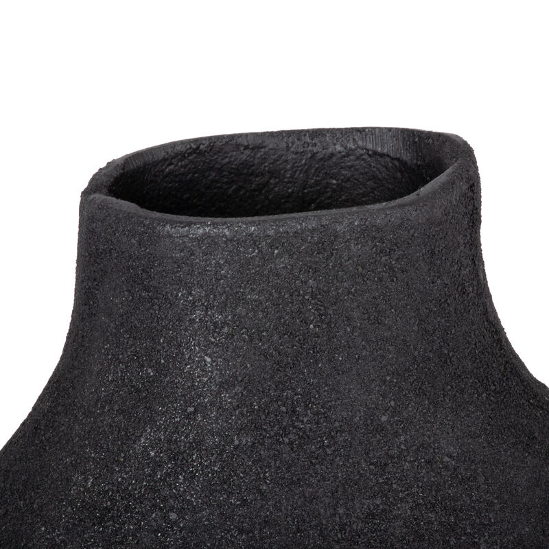 HomeRoots 12" Black Aluminum Modern Abstract Table Vase image number 2