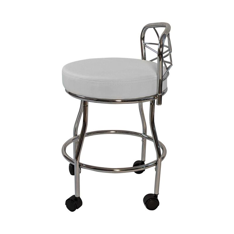 Carolina Chair & Table Diana X-Back Vanity Stool with Casters - Chrome