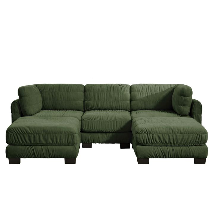 Fukwis Chenille Ruched Modular Sectional Sofa