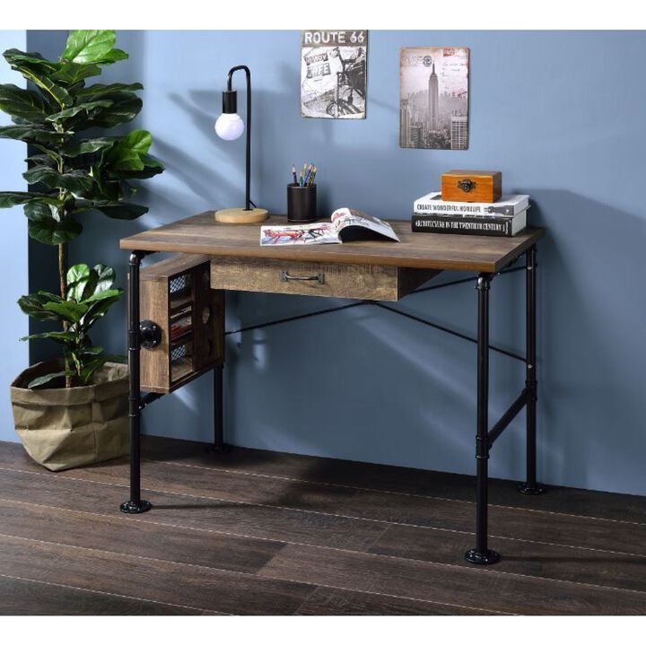 Endang Writing Desk, Weathered Oak & Black Finish 92595