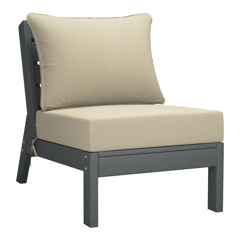 WestinTrends Outdoor Patio HDPE Sectional Sofa with Patio Cushions