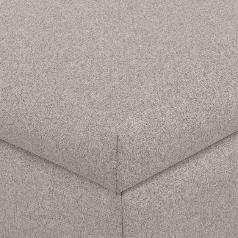 Rebecca 36 inch Wide Contemporary Square Mid&nbsp;Century Coffee Table&nbsp;Storage Ottoman with Lift Up Lid in Cloud Grey Polyester Linen, Assembled image number 7