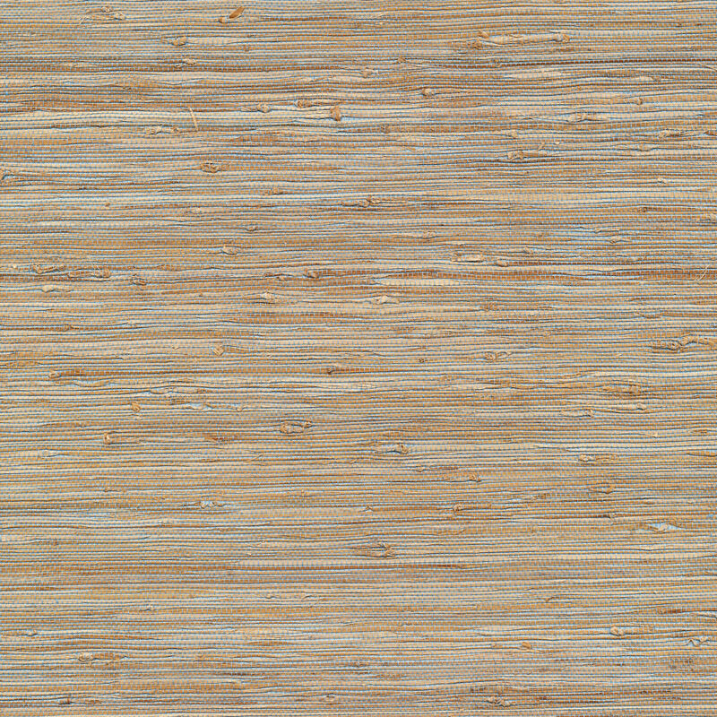 Jeong Soft Teal Beige Grasscloth Wallpaper image number 0