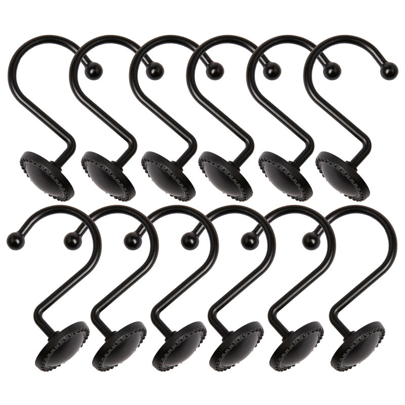 Zinc Shower Curtain Hooks, Set of 12 image number 3
